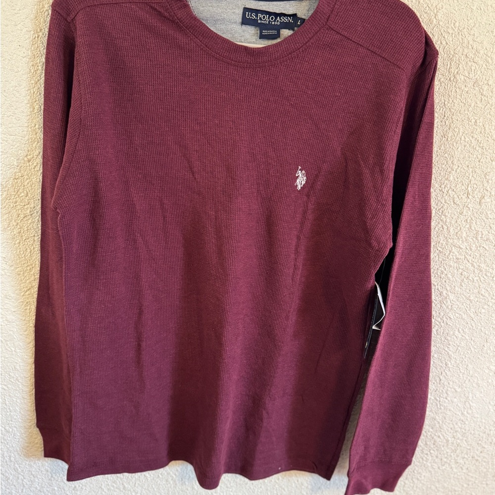 U.S. Polo Assn. Men's Burgundy Long Sleeve Tee